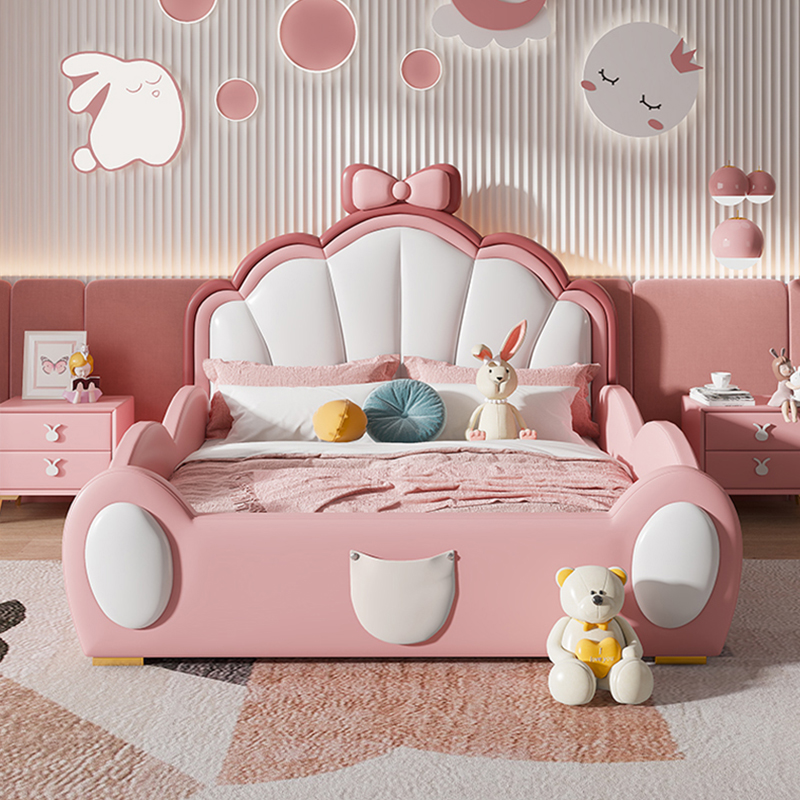 Carriage Bed - SAT. Princess Pink Leather Children's Bed