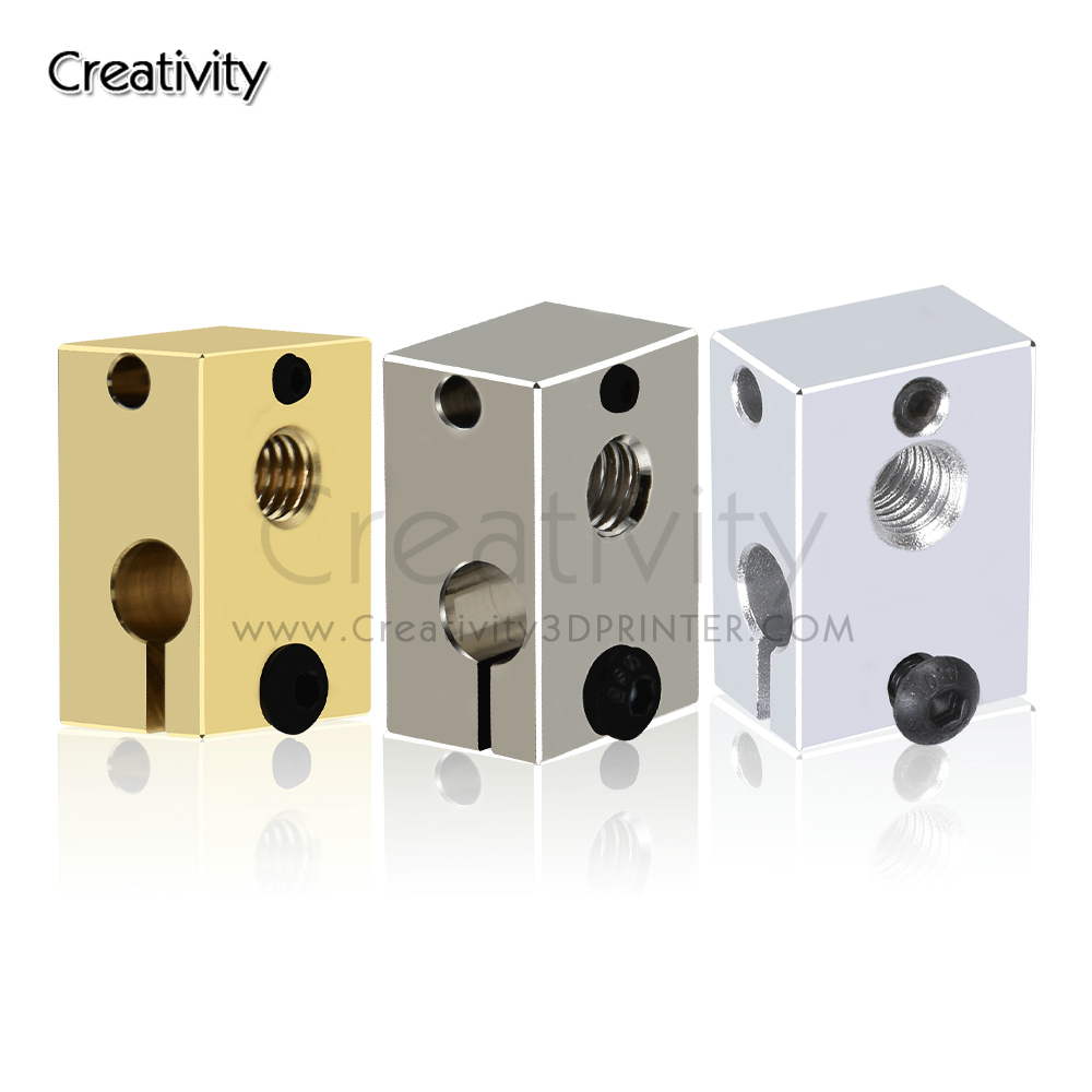 Direct Drive Extruder - V6 PT100 Heater Block Plated Copper