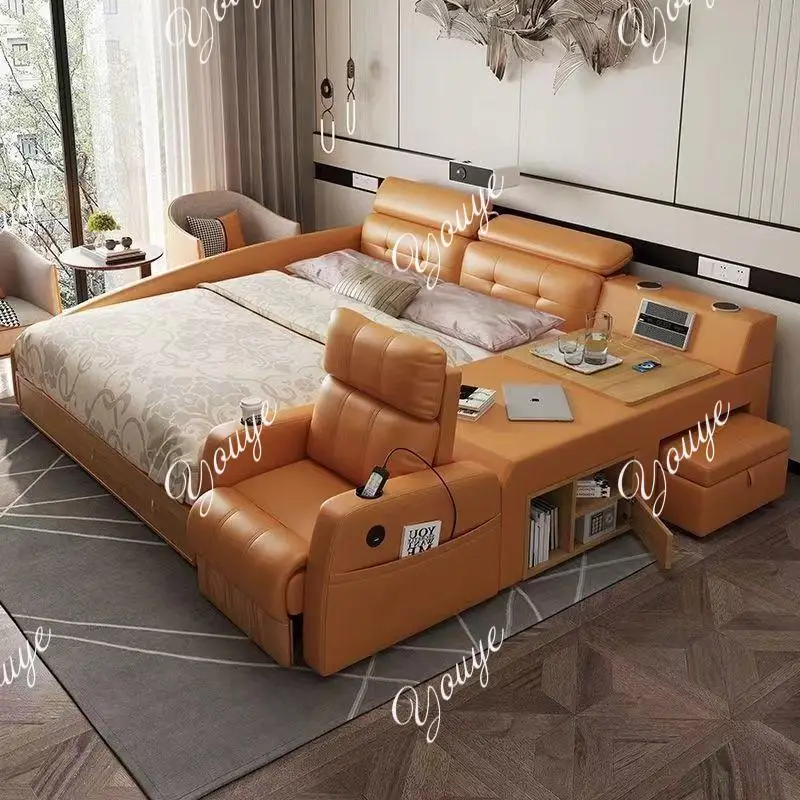 Carriage Bed - N49 Multifunctional Electric Smart Tatami Leather