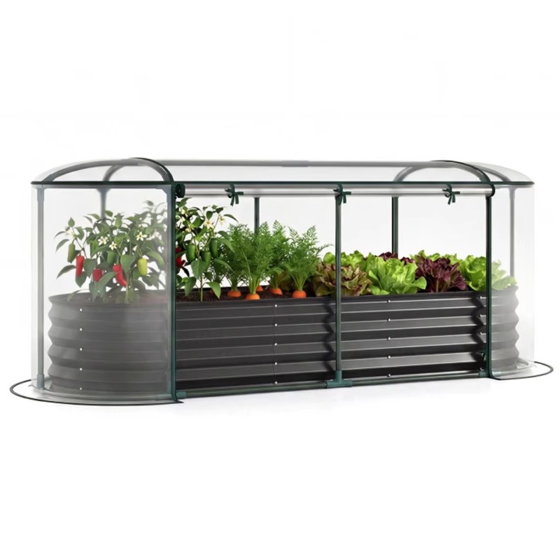 Glass Bed - 3 year-round elevated garden planting beds,