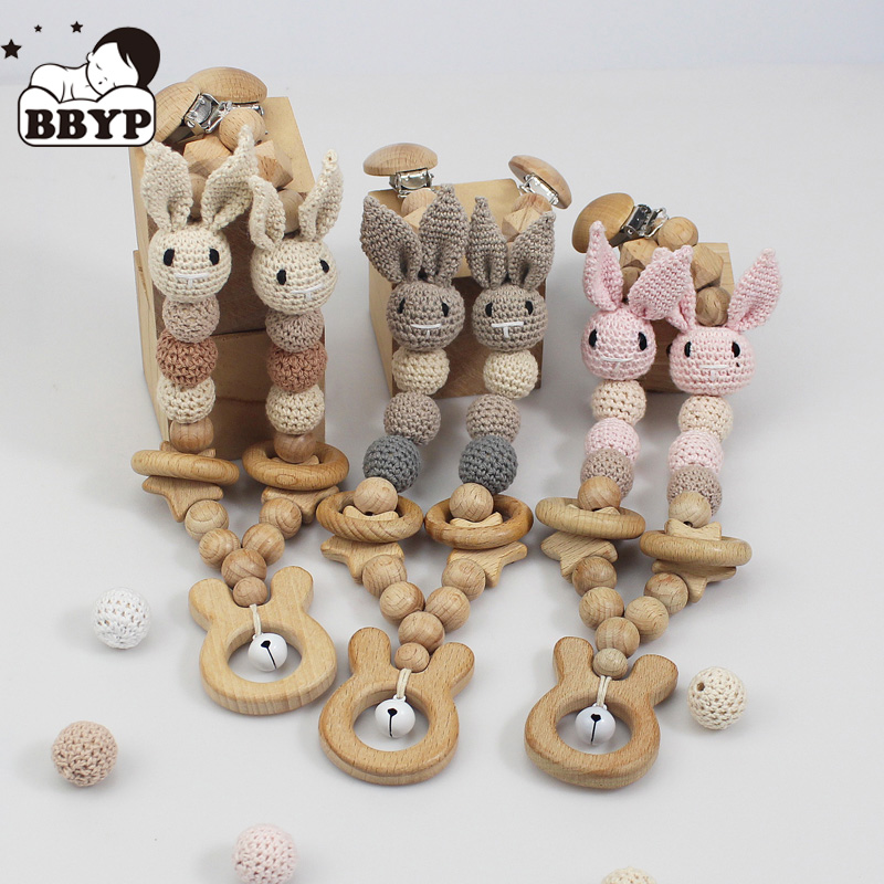 Carriage Bed - Baby Pram Pendant RattleWood Teether Baby