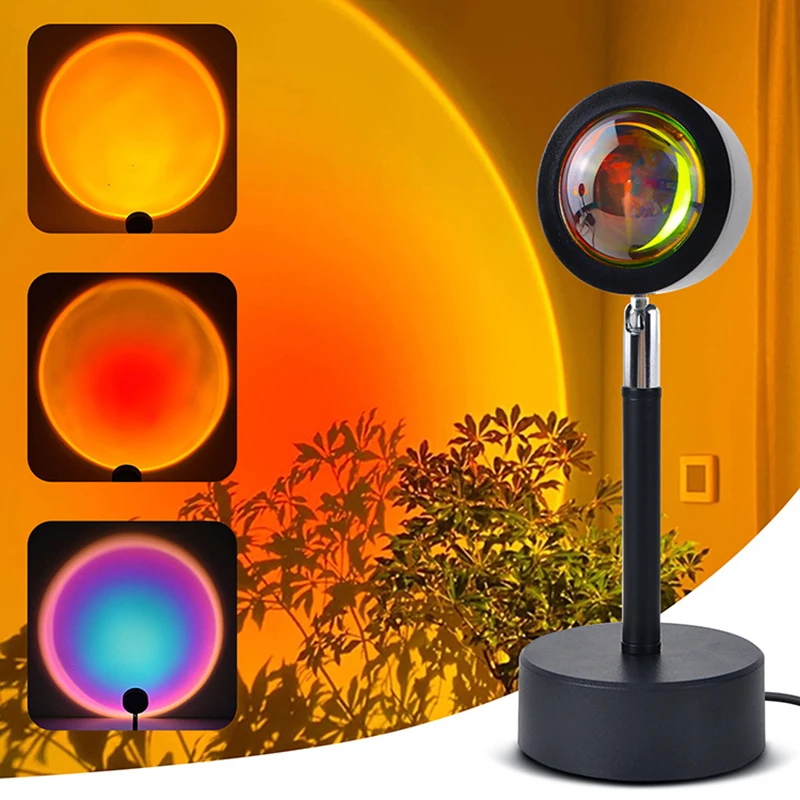 Smart LED Sunset Lamp Colorful - Glass Bed review and price