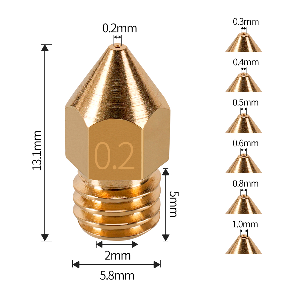 MK7 MK8 Nozzle 0.4mm 0.3mm 0.2 - Direct Drive Extruder review and price