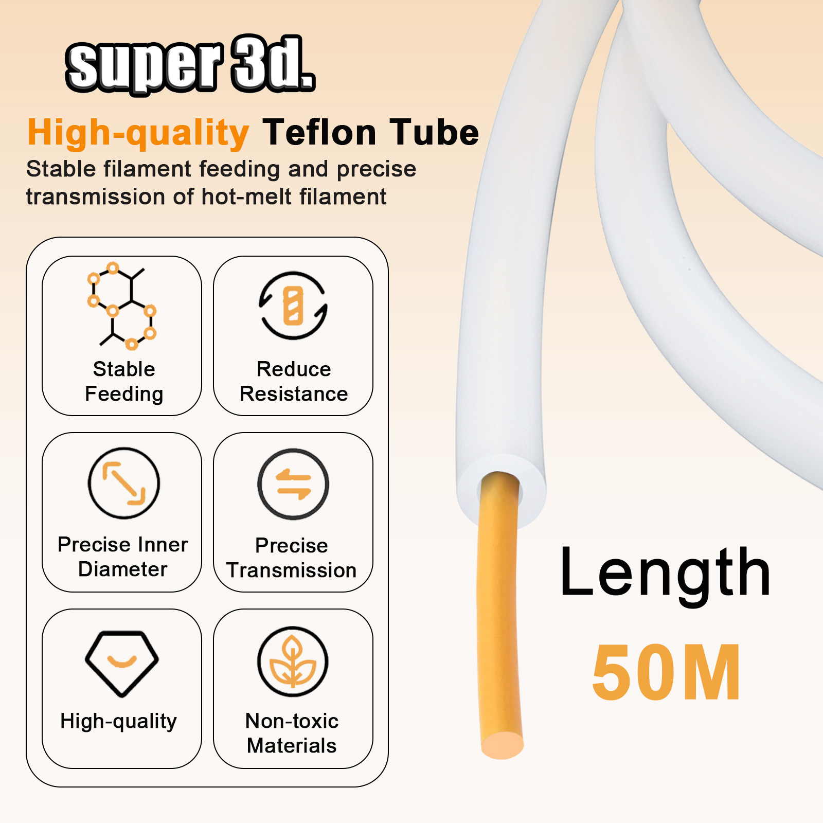 1/2/50M Bambu Lab PTFE Tube ID - Bowden Tube review and price