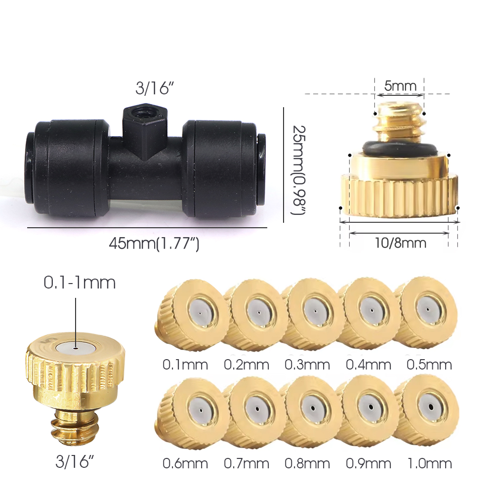 0.1-1mm Brass Spray Nozzle W/T - Nozzle Brass review and price