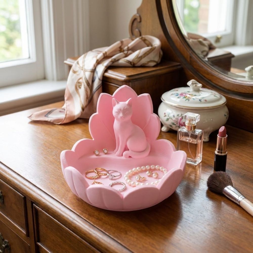 Cute Lotus Cat Jewelry Storage - 3D Printer Stand review and price