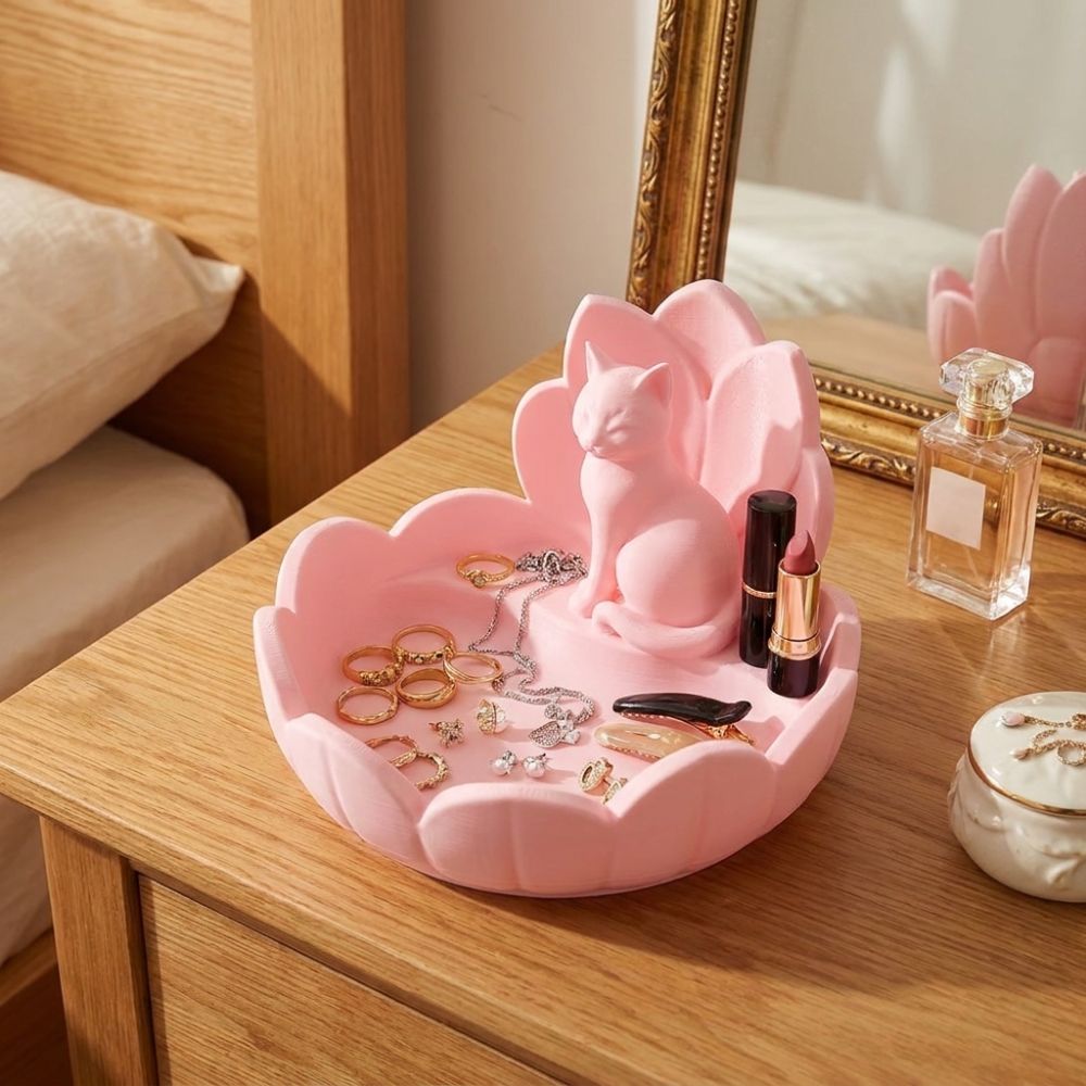 Cute Lotus Cat Jewelry Storage - 3D Printer Stand review and price