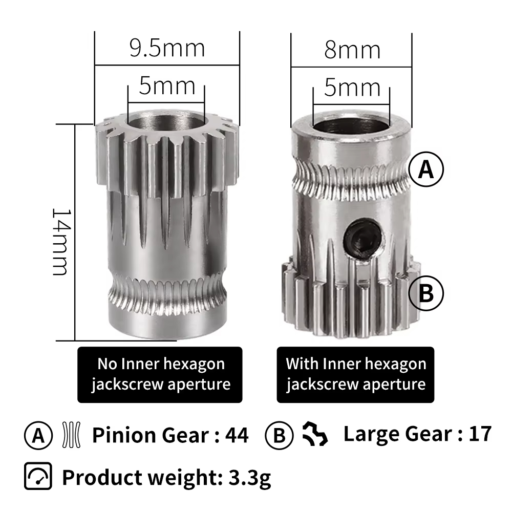 Dual Drive Gear Hardened Steel - Bowden Tube review and price